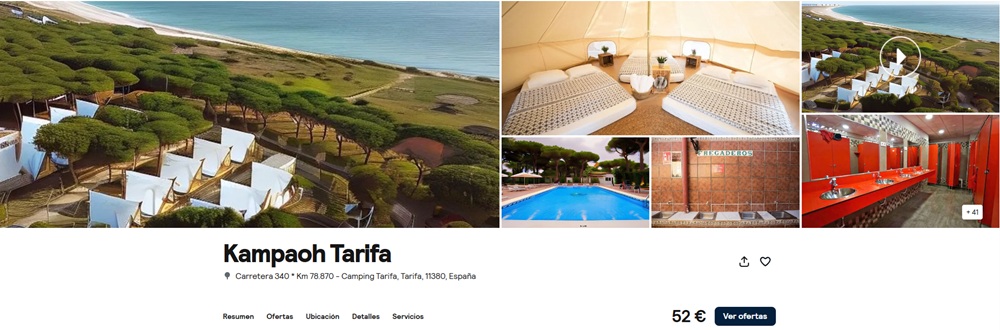 Kampaoh Tarifa Camping y Glamping en Tarifa desde 26€ Camping Kampaoh Tarifa tarifas y reservas online Kampaoh España descuentos Kampaoh Andalucía ofertas Kampaoh Cádiz glamping Andalucía playa camping cerca de mi