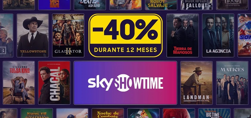 40% descuento SkyShowtime por sólo 4,79€/mes durante 12 meses 🎬