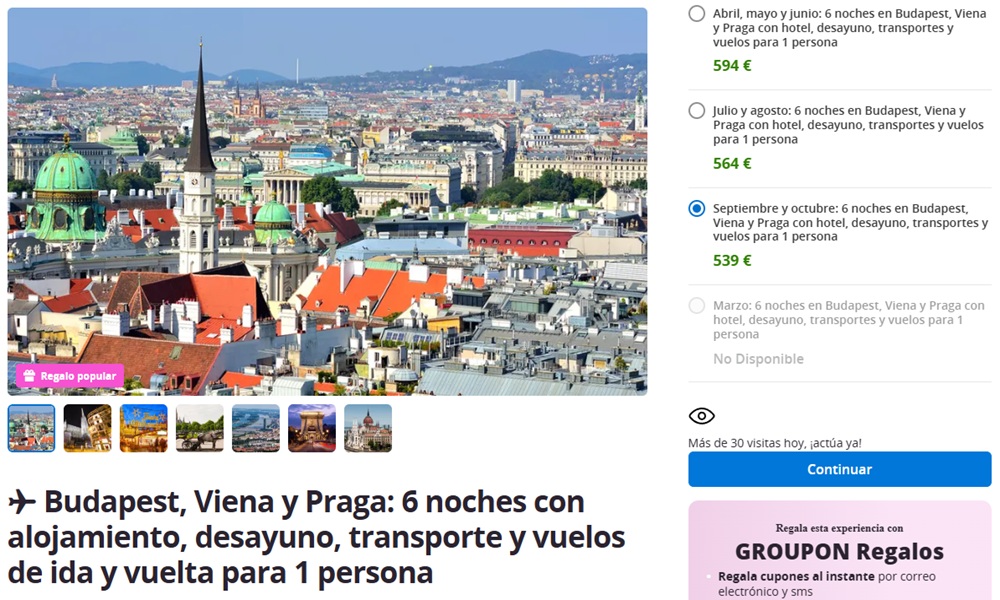 Viaje Praga, Viena y Budapest a tu aire en 7 días Oferta Praga Budapest Viena desde 539€ descuento circuito praga, viena budapest ofertas 2025 Groupon circuito praga, viena Budapest praga, viena y budapest en 7 días Viaje a Praga, Viena y Budapest por libre Circuito Viena Praga y Budapest ofertas Circuito Praga, Viena Budapest praga, viena budapest 5 días Circuitos Praga, Viena Budapest 2025